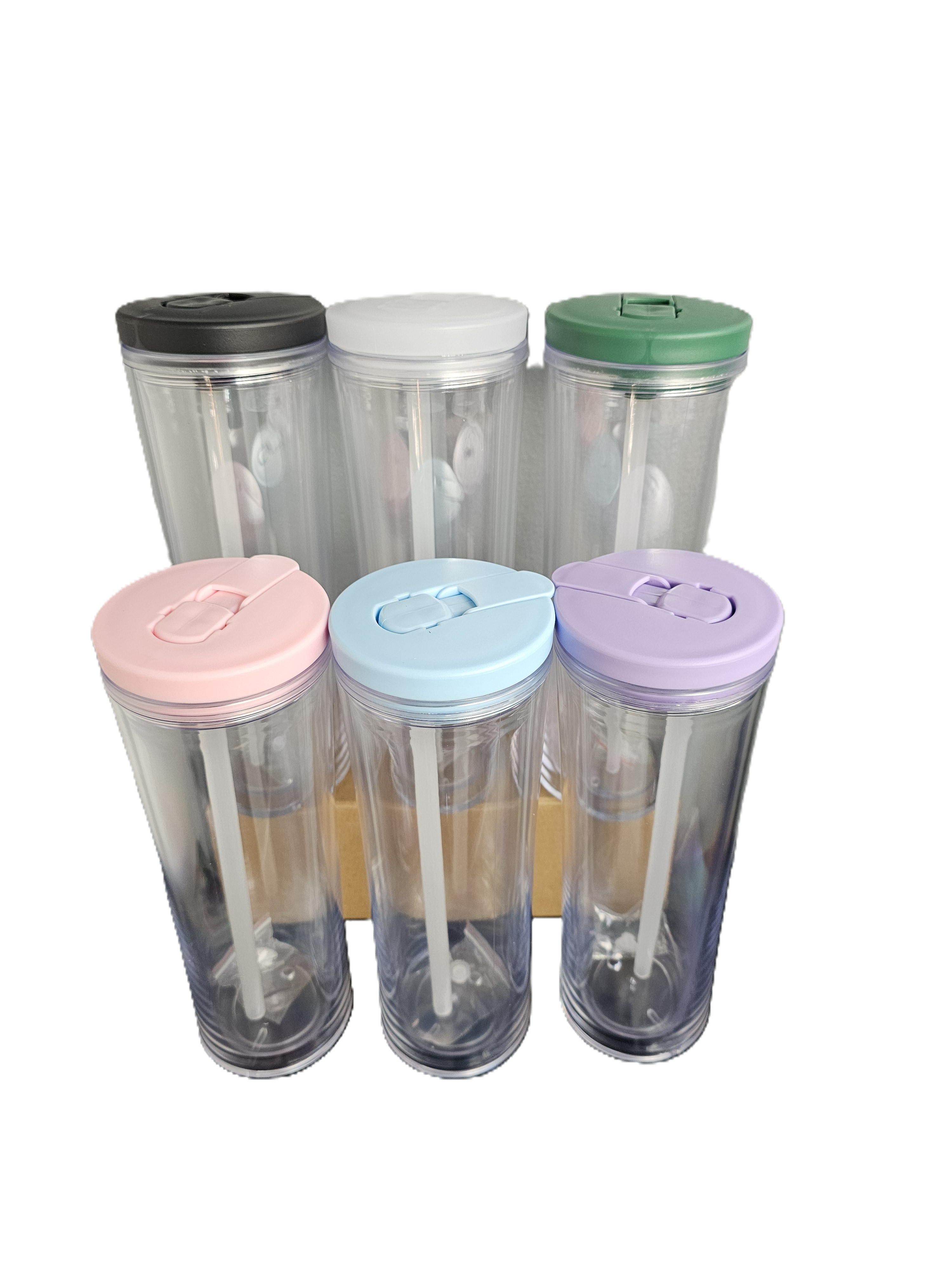 20oz Acrylic Tumbler With Colored Flip Top Lid