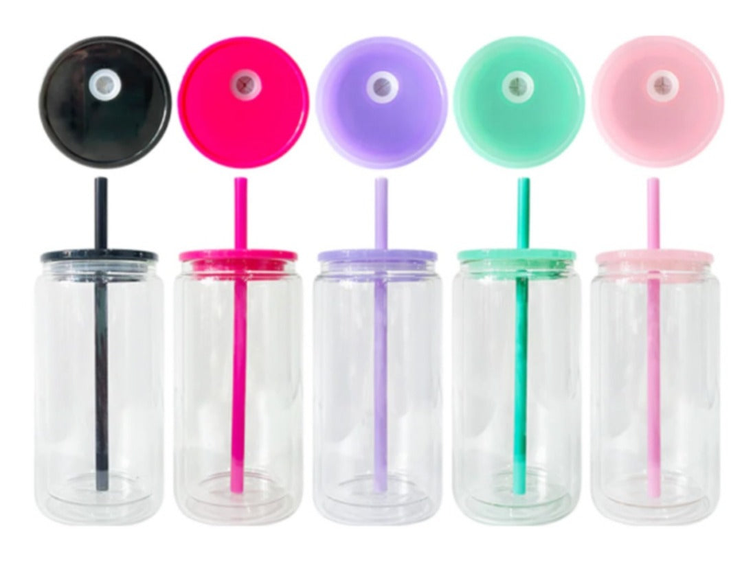 16oz Plastic Tumbler (colored lid)