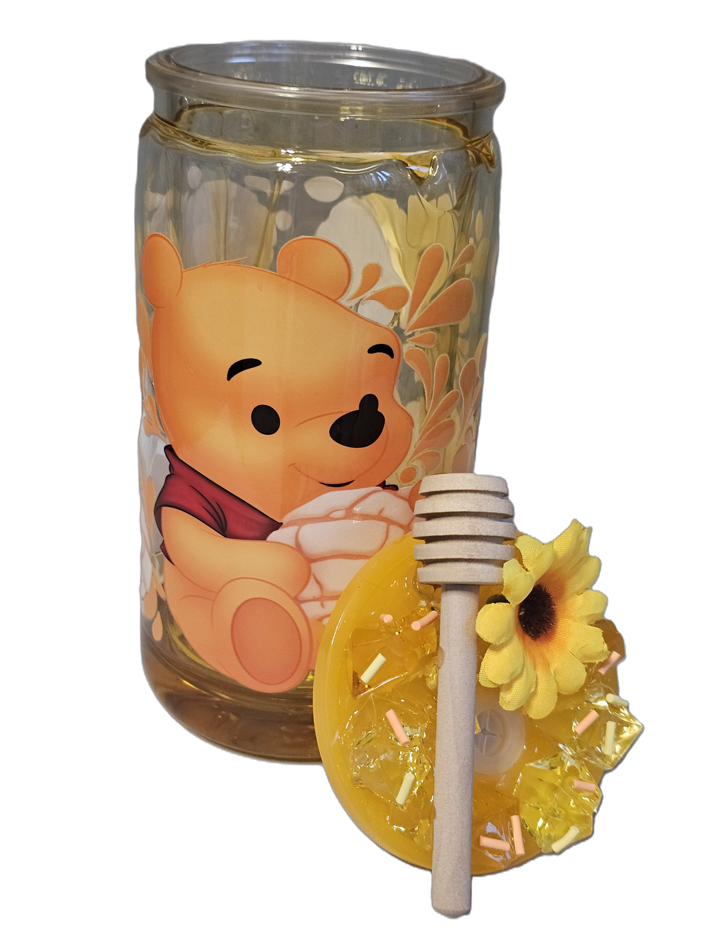 Pooh Honey Drip Tumbler w/decorative lid